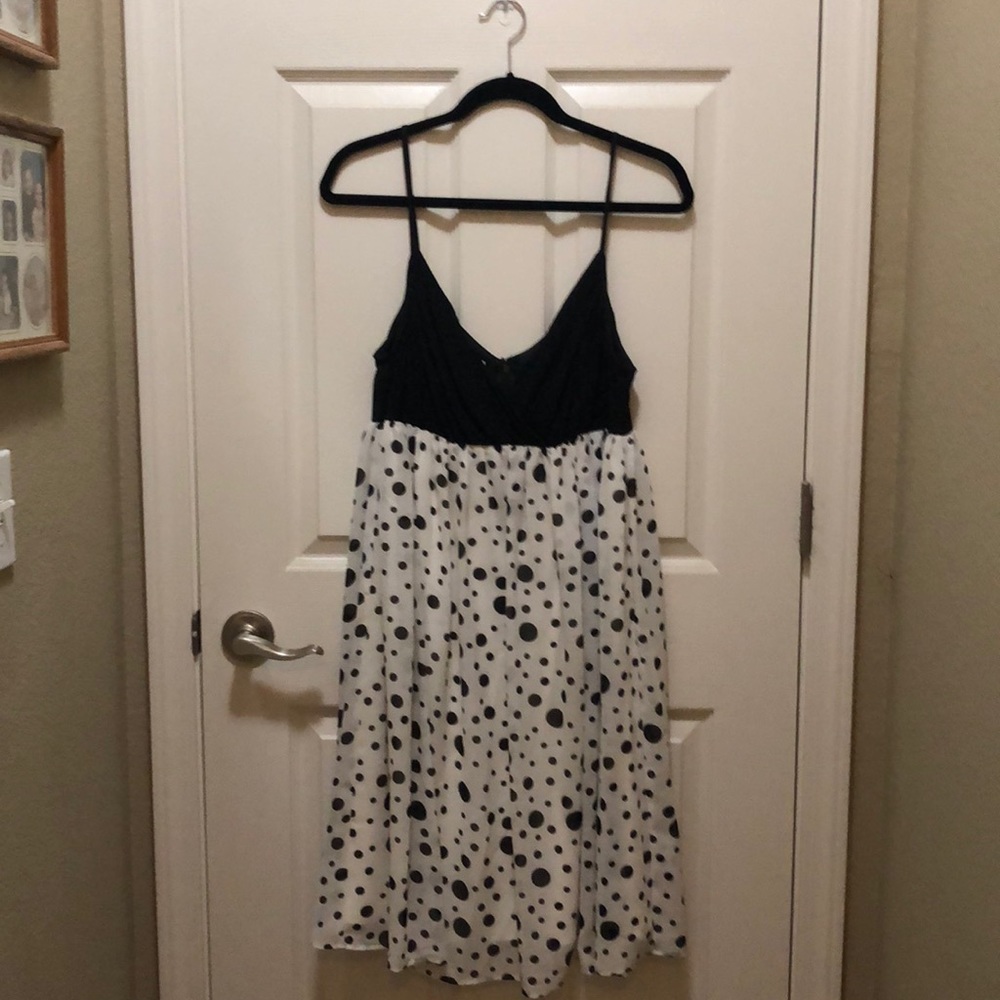Black and white A-line dress